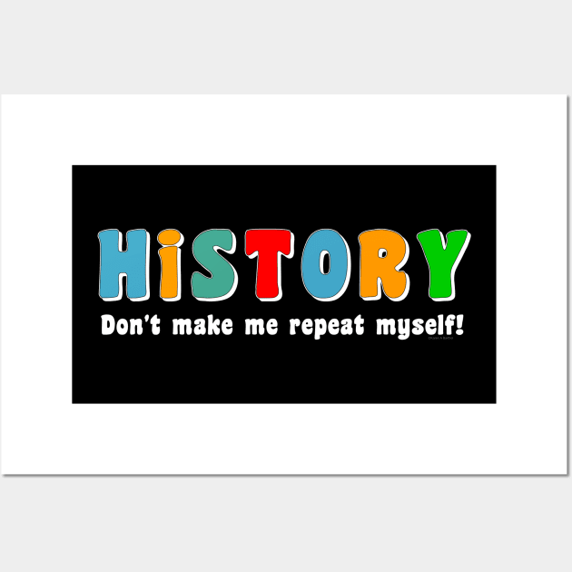 Colorful Repeat History White Wall Art by Barthol Graphics